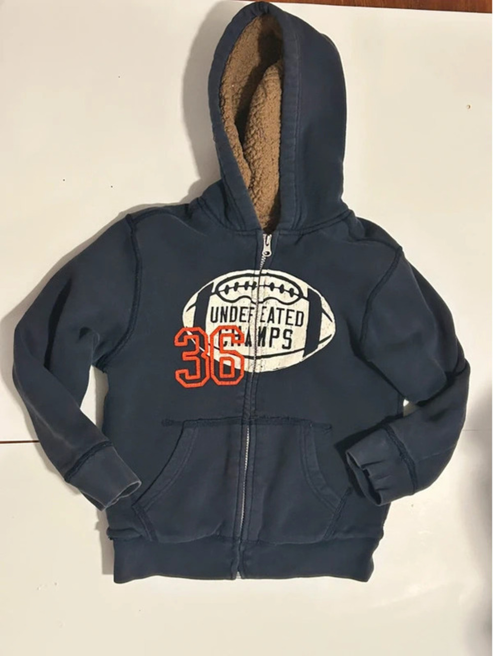 2010s Children’s Place Lined Football Heavy Hoodie Sz 5/6